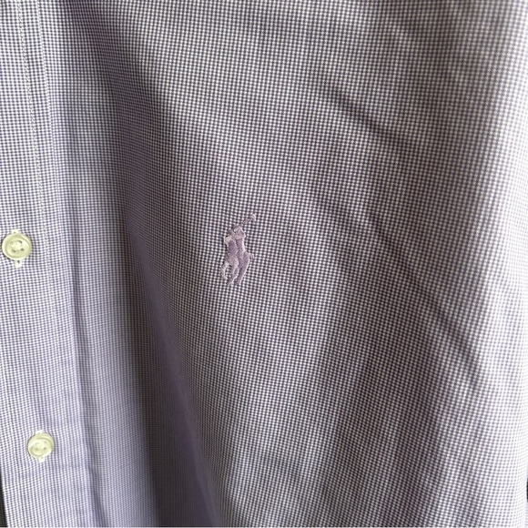 EUC Polo Ralph Lauren Men's Purple gingham Button-Down Shirt size 16 1/2 /42 - Picture 3 of 8